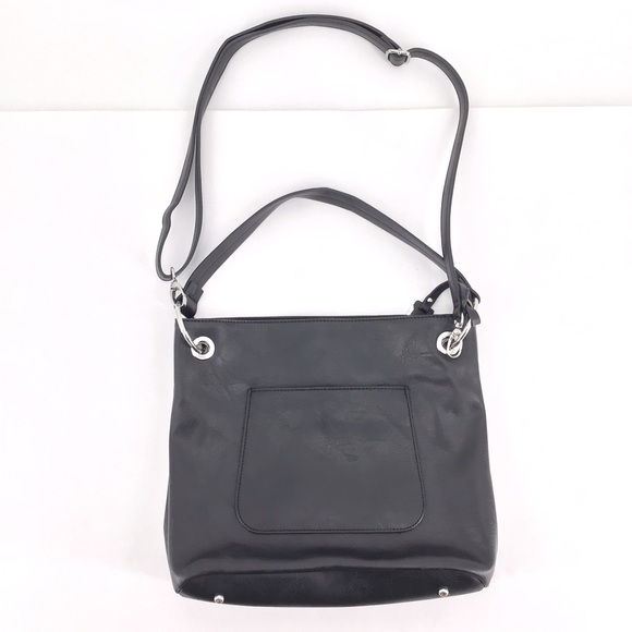 Nicole Miller Handbags - Nicole Miller New York Black Faux Leather Shoulder Bag Soft w/Luggage Tag